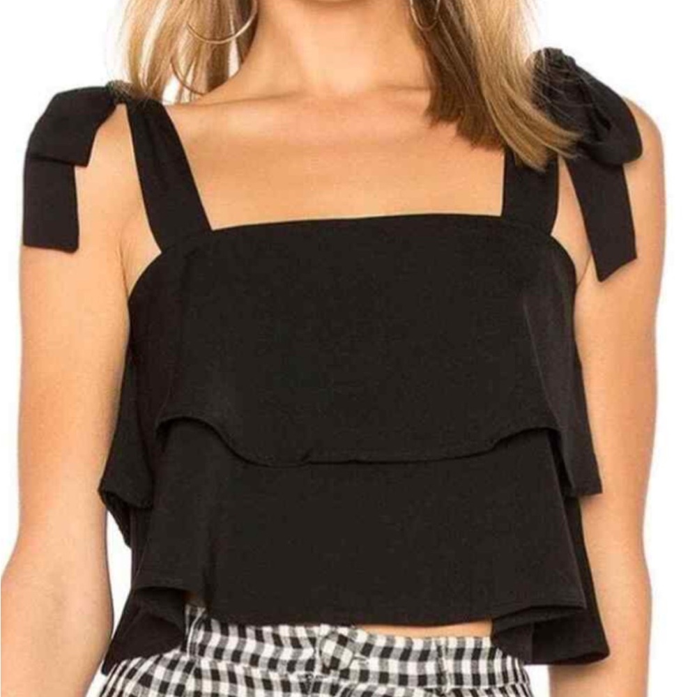 Superdown Cropped Black Helene Top